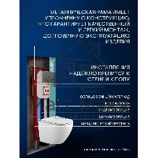 Комплект BAU 6 в 1: рамная инсталляция BAU NEO 45, унитаз подвесной Rio Luxe 52*35, сиденье микролифт, кнопка смыва BAU Dream для инсталляции, серый матовый