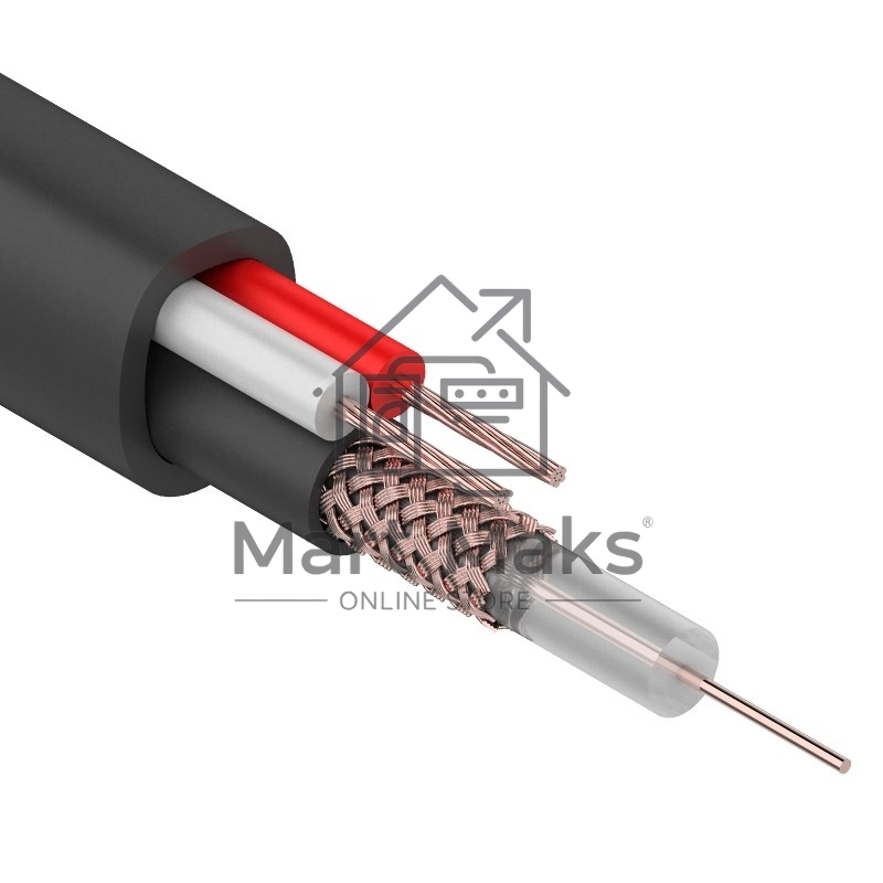 Кабель КВК-П-1,5+2x0,75 мм² (Cu/Cu) черный (бухта 200 м) Rexant