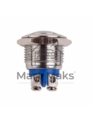 Кнопка антивандальная Ø16 Б/Фикс (2c винт) (ON)-OFF сфера Rexant