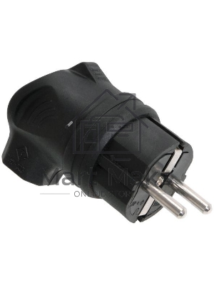 Вилка электрич. с боковым вводом ОМЕГА с заземл. IP44 ВБу3-1-0м каучук ИЭК PKR01-U-016-2-K02