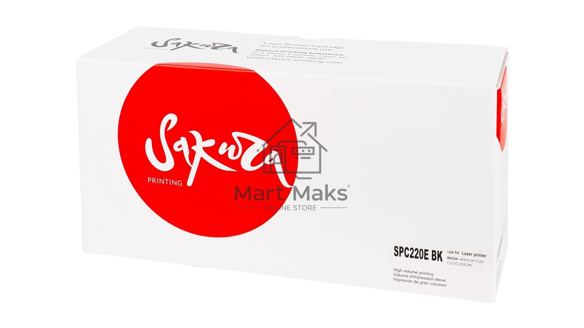 Картридж Sakura SPC220EBK (406052) для Ricoh Aficio SP C220S, C221SF, C222SF, SP C220N, C221N, C222DN, C240DN, C240SF, черный, 2300 к.