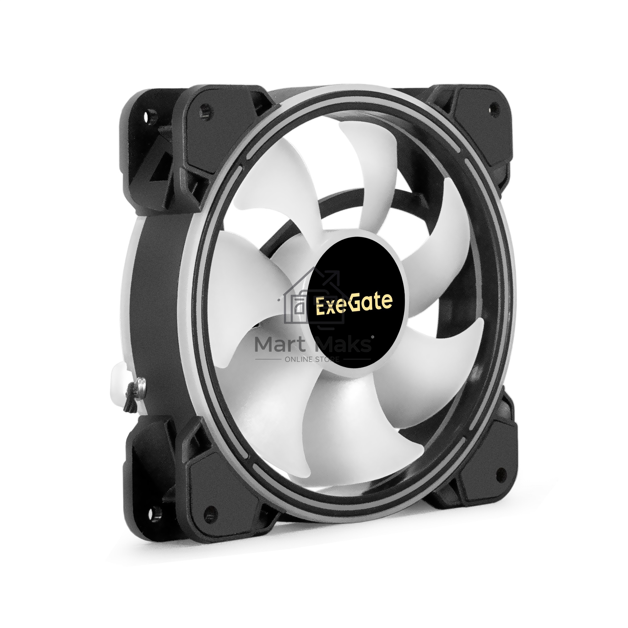 Вентилятор для корпуса ExeGate EX12025HM3PM.FRGB.7O5CSU черный, 120 мм, 1200 об/мин, 24 дБ, 3 pin
