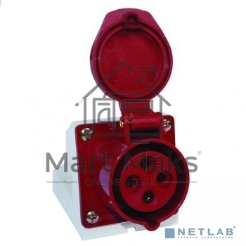 Розетка наруж. уст. 32А 380В 3P+РЕ IP44 (124) EKF ps-124-32-380