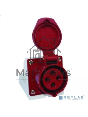 Розетка наруж. уст. 32А 380В 3P+РЕ IP44 (124) EKF ps-124-32-380