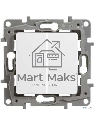 Выключатель двухклавишный 10AX винтовые зажимы ETIKA, белый