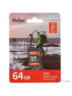 Флеш карта SDHC 64Gb Netac Class 10 UHS-I U1 P600 NT02P600STN-064G-R