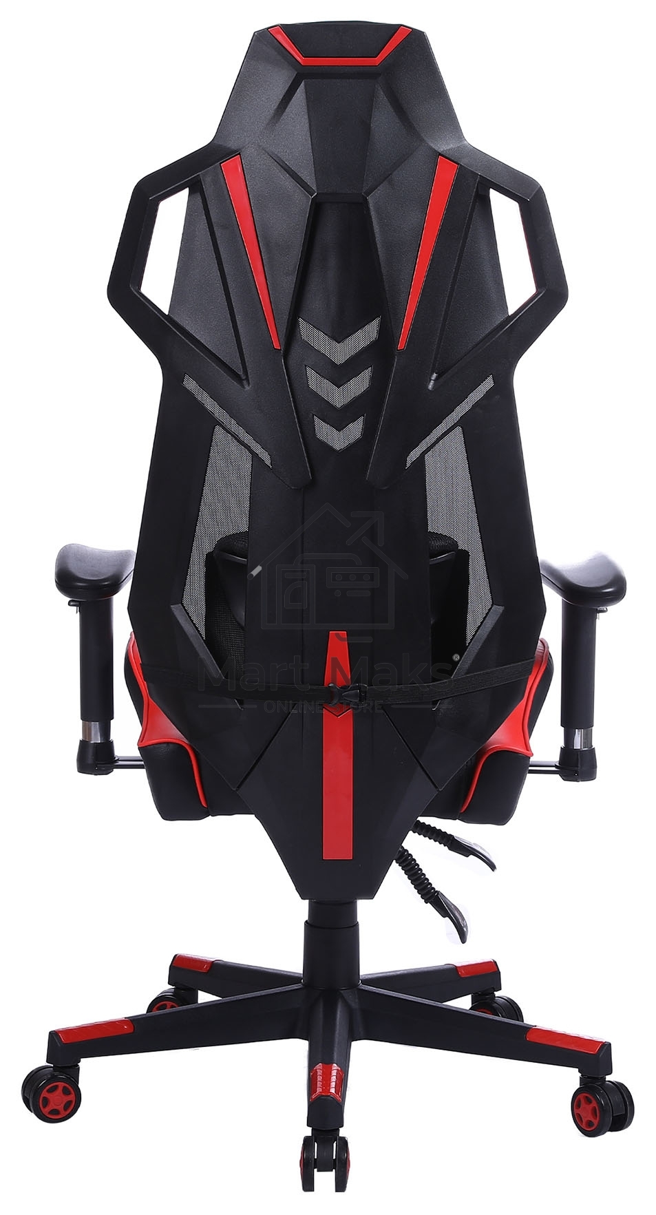 Кресло игровое Cactus CS-CHR-090BLR черный/красный, сиденье черный/красный, эко.кожа/сетка, крестовина пластик, пластик черный