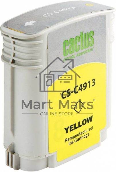 Картридж струйный Cactus CS-C4913 №82 жёлтый (72 мл) для HP Design Jet 500/800C