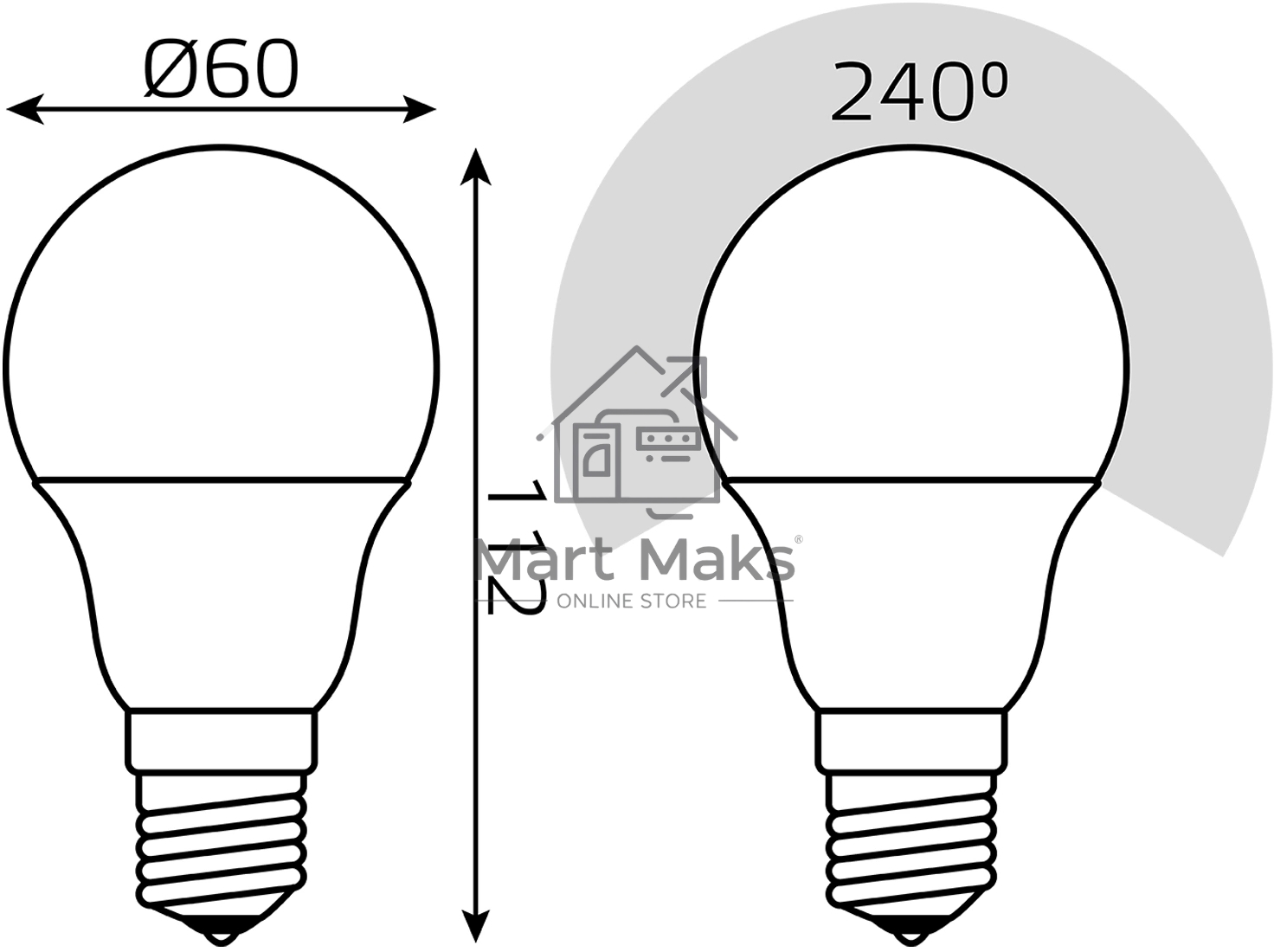 Лампа светодиодная Gauss 102502210-M 10Вт цок.:E27 груша 220B св.свеч.бел.нейт. A60 (упак.:10шт)