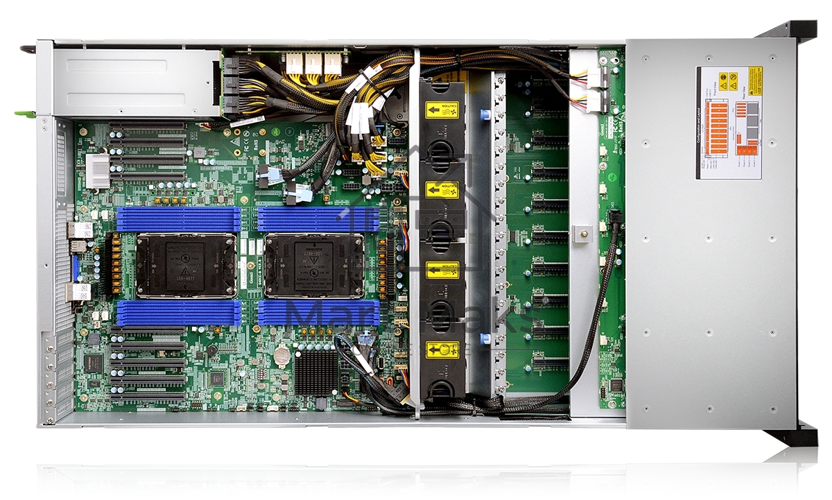 Серверная платформа Gooxi AS4110G-D04R-G4 GPU solution 4U-10GPU platform based on Intel 4/5th Gen; support front 4* SAS/SATA HDD, support rear 4*NVME, 4*2700w PSU, Rail kits, EU cables