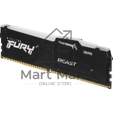 Оперативная память Kingston Fury Beast RGB, DDR5, 32GB (1x32GB), 5600 MHz, CL40, с радиатором, RGB, чёрный