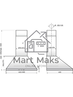 Вытяжка каминная Elikor Вента 50П-430-К3Д белый, 50 см, 430 куб. м/ч, 54 дБ