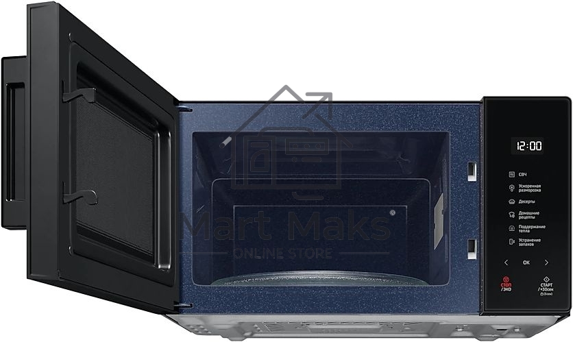 Микроволновая печь Samsung MS23T5018AK/BW черный, 23 л, 800 Вт, переключатели - сенсор