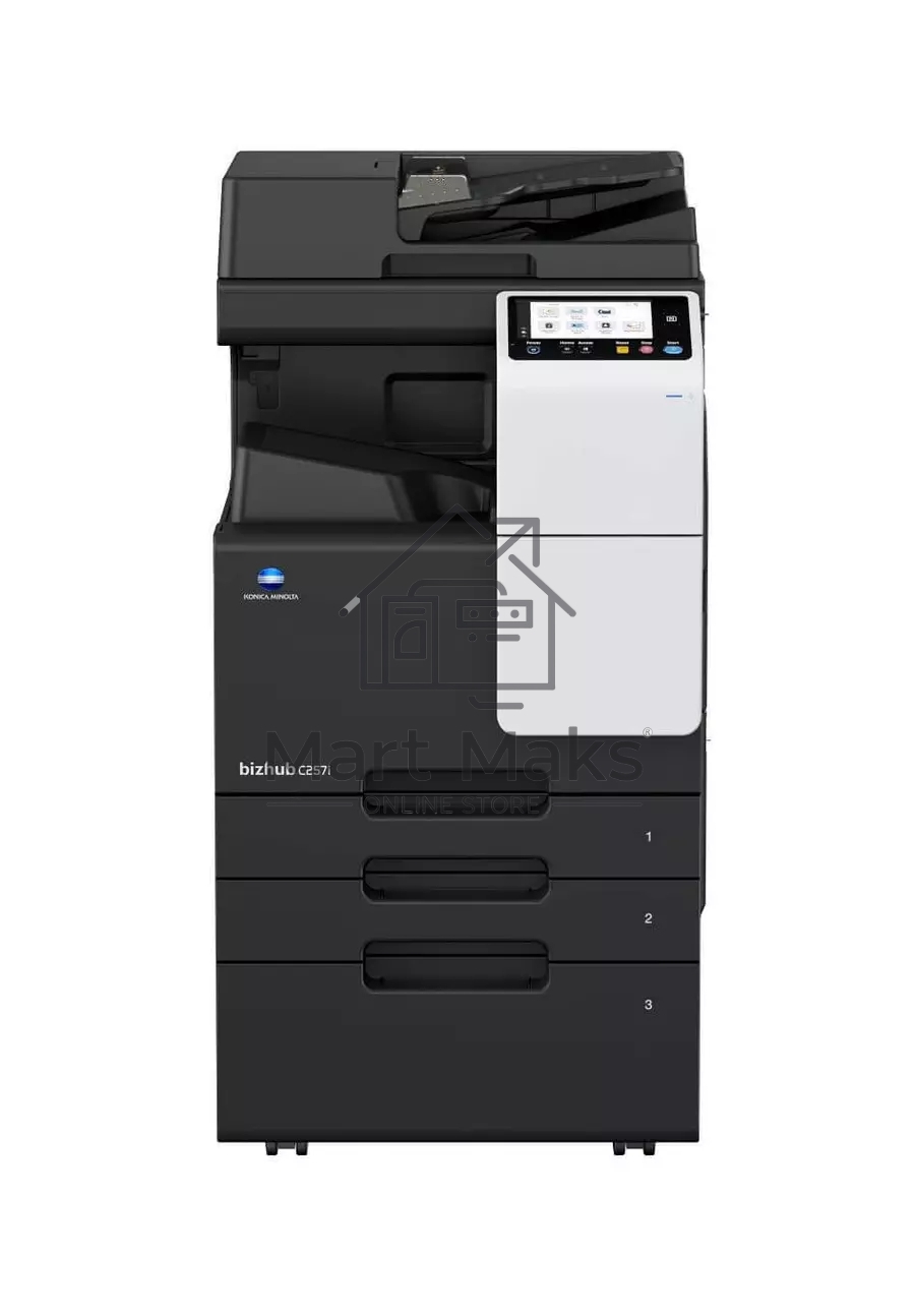 МФУ лазерный Konica Minolta Bizhub C257i (ACVD021), A3, цветной, печ. 25 стр/мин (A4) 12 стр/мин (A3), скан. до 55 стр/мин., 1800 x 600 dpi (печать) 600 x 600 dpi (скан.), USB, Ethernet, без картриджей - установка и запуск специалистом АСЦ