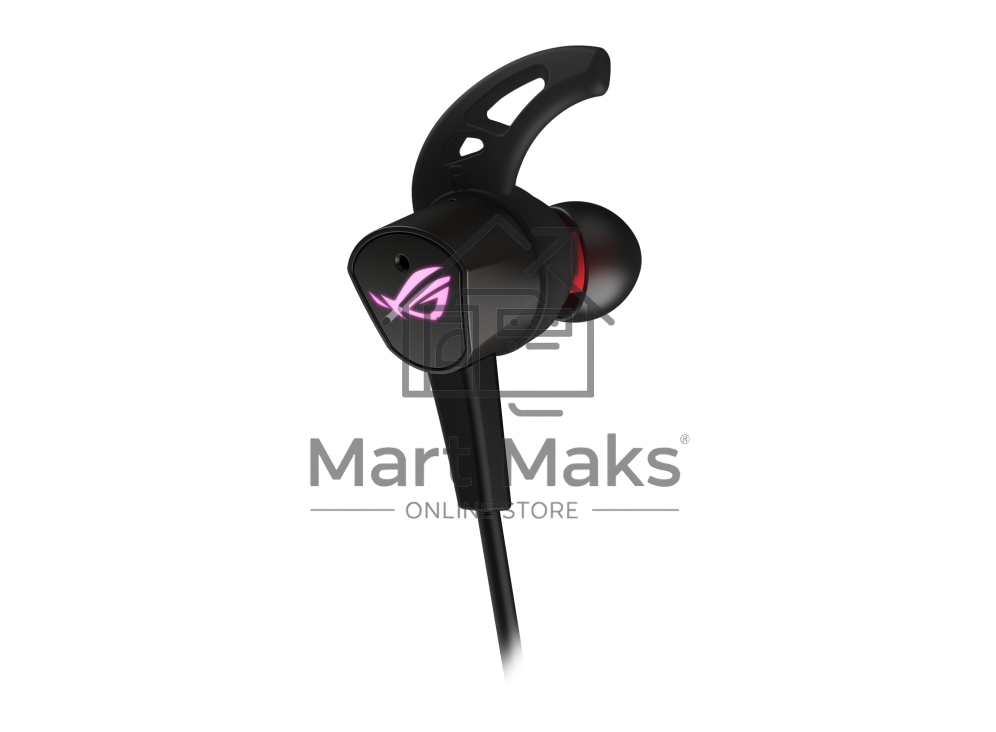 Игровые наушники чёрные ASUS ROG Cetra II (вкладыши, USB-C, RGB подсветка, ПУ, чехол, 90YH02S0-B2UA00)