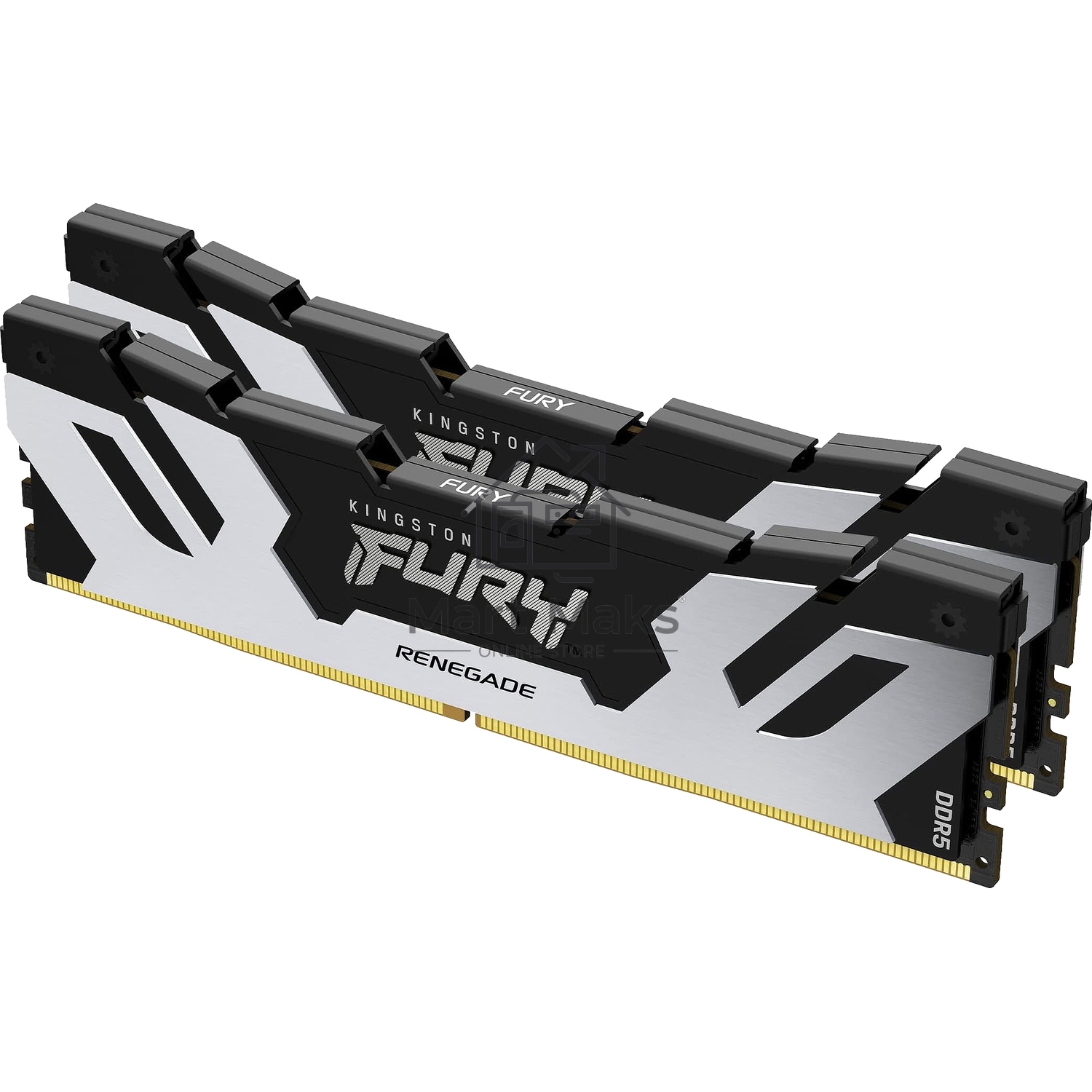 Оперативная память Kingston Fury Renegade, DDR5, 32GB (2x16GB), 7600MHz, CL38, DIMM, с радиаторами, серебристый/черный