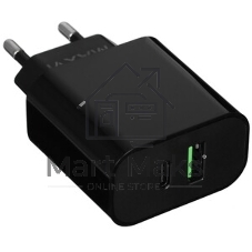 Сетевое зарядное устройство Maxvi CHL-602PD 30W, 6A, QC 3.0, 1xUSB-A, 1xUSB-C, белый