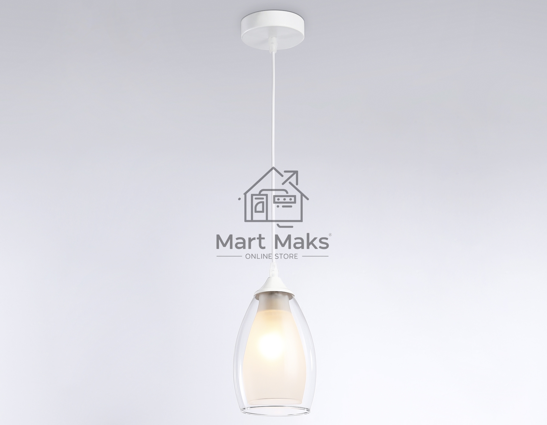 Светильник Ambrella light TR3534 WH/CL/FR белый/прозрачный/белый матовый E27 max 40W D120*800