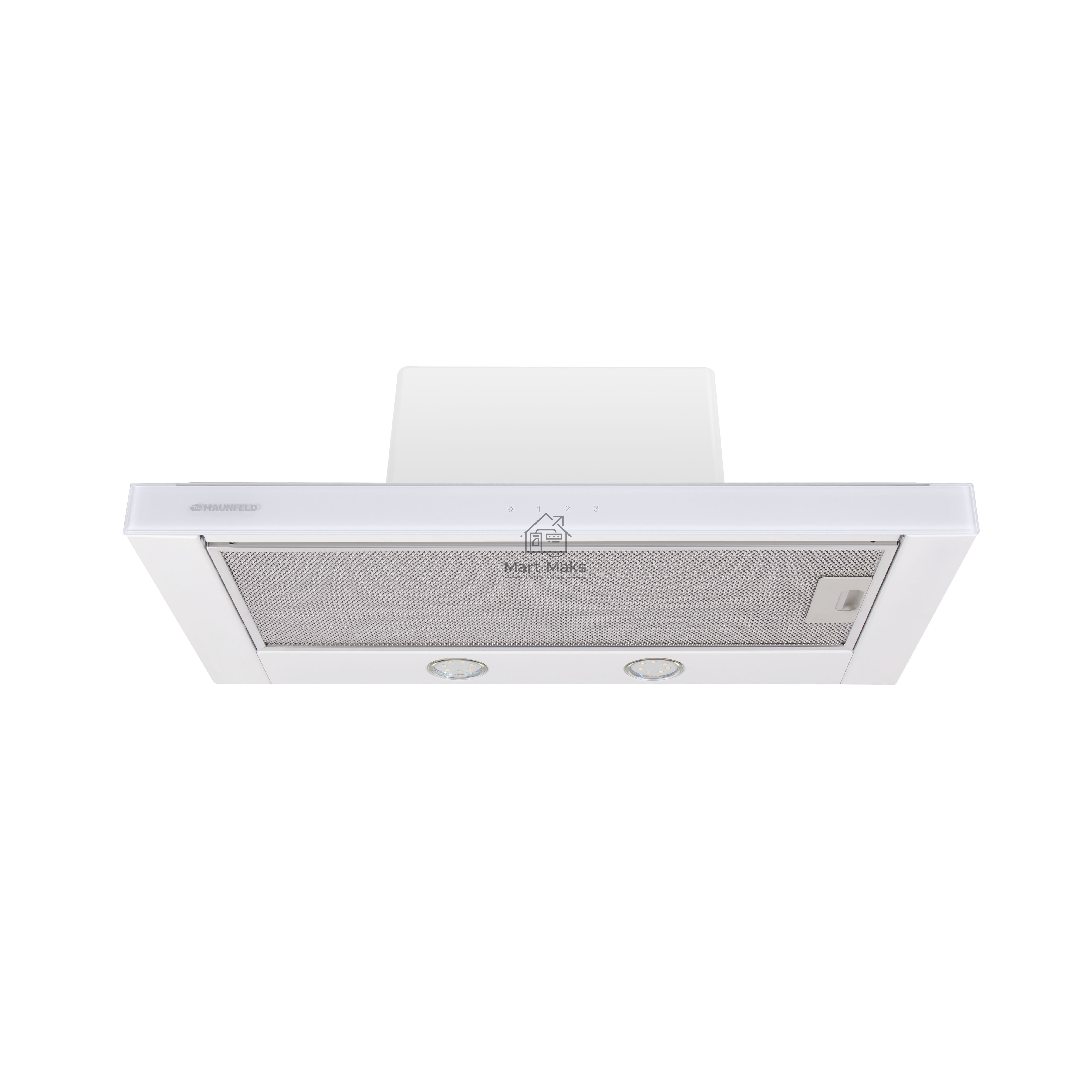 Вытяжка встраиваемая Maunfeld Ouse Touch Glass 60 белый, 60 см, 750 куб. м/ч, 48 дБ