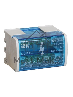 Шины на DIN-рейку в корпусе Iek YND10-2-07-100 (кросс-модуль) ШНК 2х7 L+PEN ИЭК