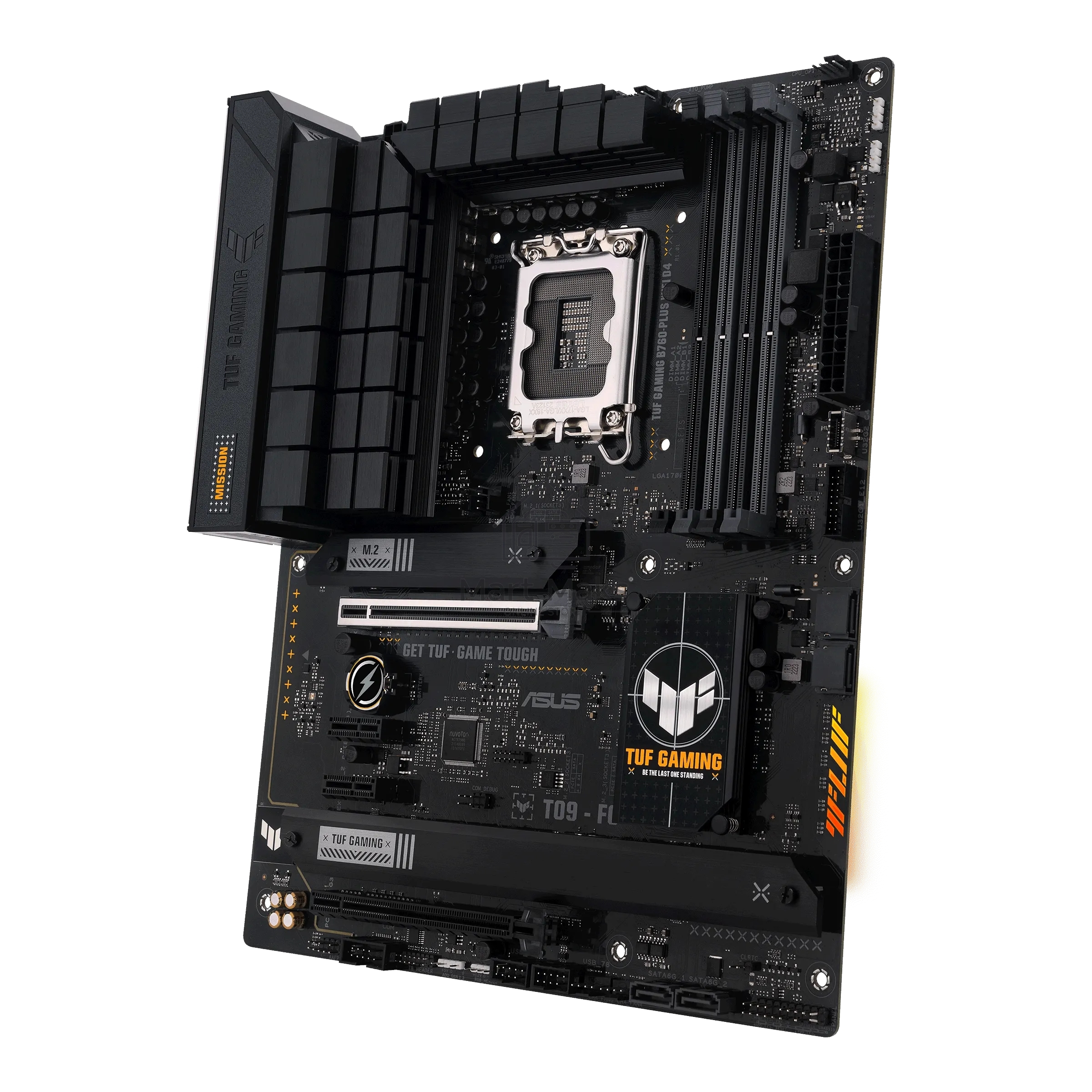 Материнская плата ASUS TUF GAMING B760-PLUS WIFI D4, LGA 1700, Intel B760, 4xDDR4, 4xSATA, 3xM.2, 1xPCI-E 5.0 x16, 1xPCI-E 3.0 x4, 1xUSB-A 3.2 Gen 2, 3xUSB-A 3.2 Gen 1, 1xUSB-C 3.2 Gen 2x2, 1x2.5Gb LAN, 5x3.5 мм, 7.1, Wi-Fi 6, Bluetooth 5.2, Standard-ATX