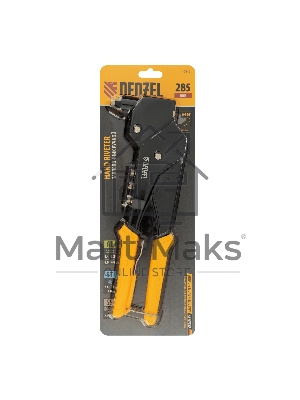 Заклепочник ручной Denzel 285 мм, поворотный, 0-360, заклепки 2,4-3,2-4,0-4,8 мм