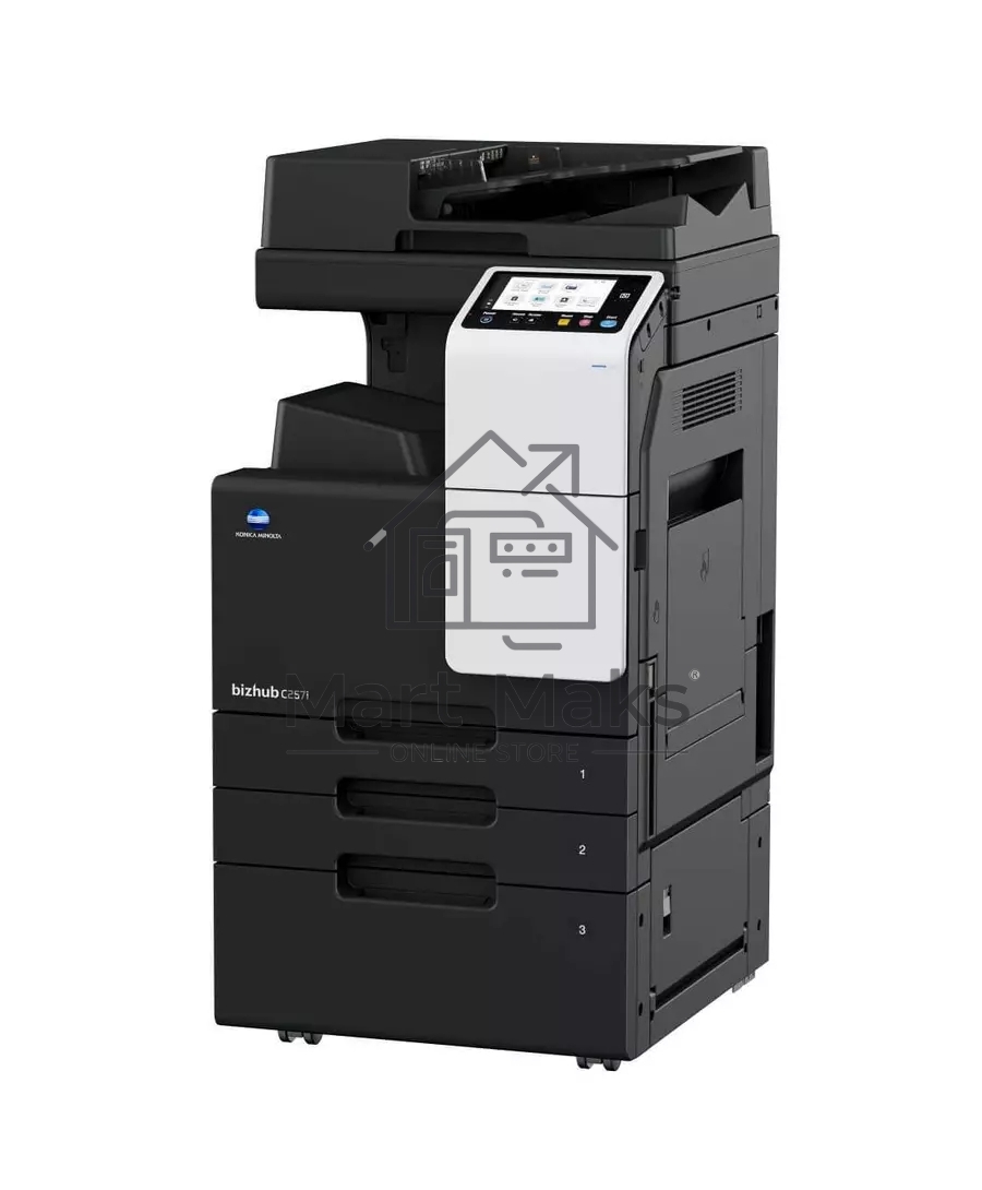 МФУ лазерный Konica Minolta Bizhub C257i (ACVD021), A3, цветной, печ. 25 стр/мин (A4) 12 стр/мин (A3), скан. до 55 стр/мин., 1800 x 600 dpi (печать) 600 x 600 dpi (скан.), USB, Ethernet, без картриджей - установка и запуск специалистом АСЦ