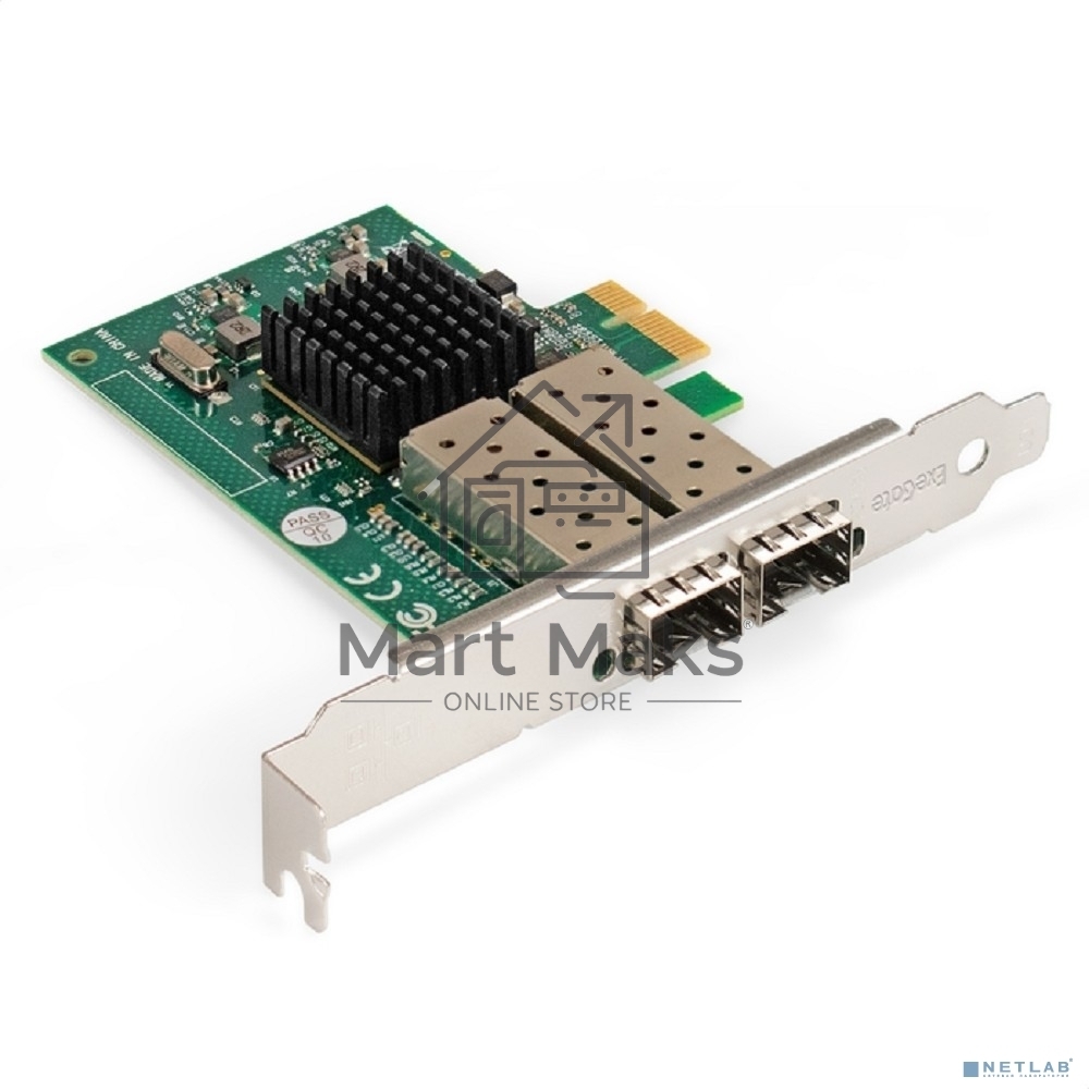 Сетевой адаптер ExeGate EXE-82576-F2 (PCI-E x1 v2.0, порты 2xSFP, 10/100/1000Mbps, Gigabit Server NIC Intel Chipset 82576-F2)