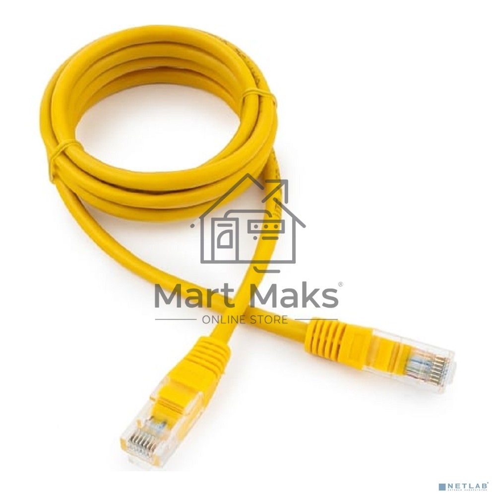 Патч-корд медный UTP Cablexpert PP10-1.5M/Y кат.5e, 1.5м, литой, многожильный, желтый