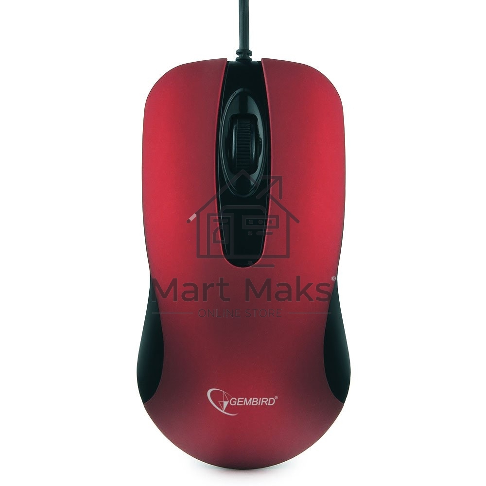 Мышь проводная Gembird MOP-400-R красный, 1000 dpi, USB, кнопки - 3