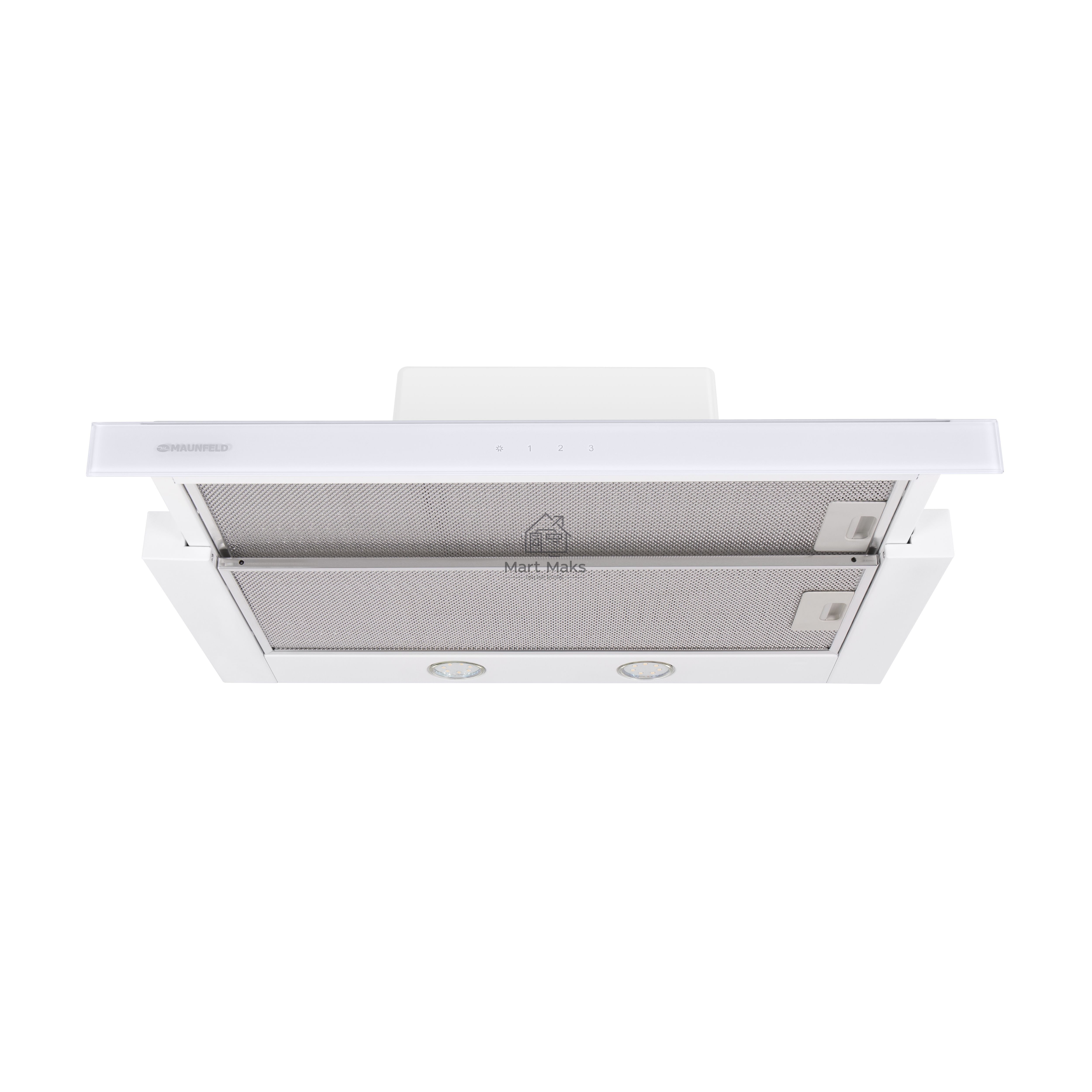 Вытяжка встраиваемая Maunfeld Ouse Touch Glass 60 белый, 60 см, 750 куб. м/ч, 48 дБ