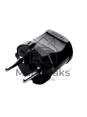 Вилка без заземления черная MAKEL 10051