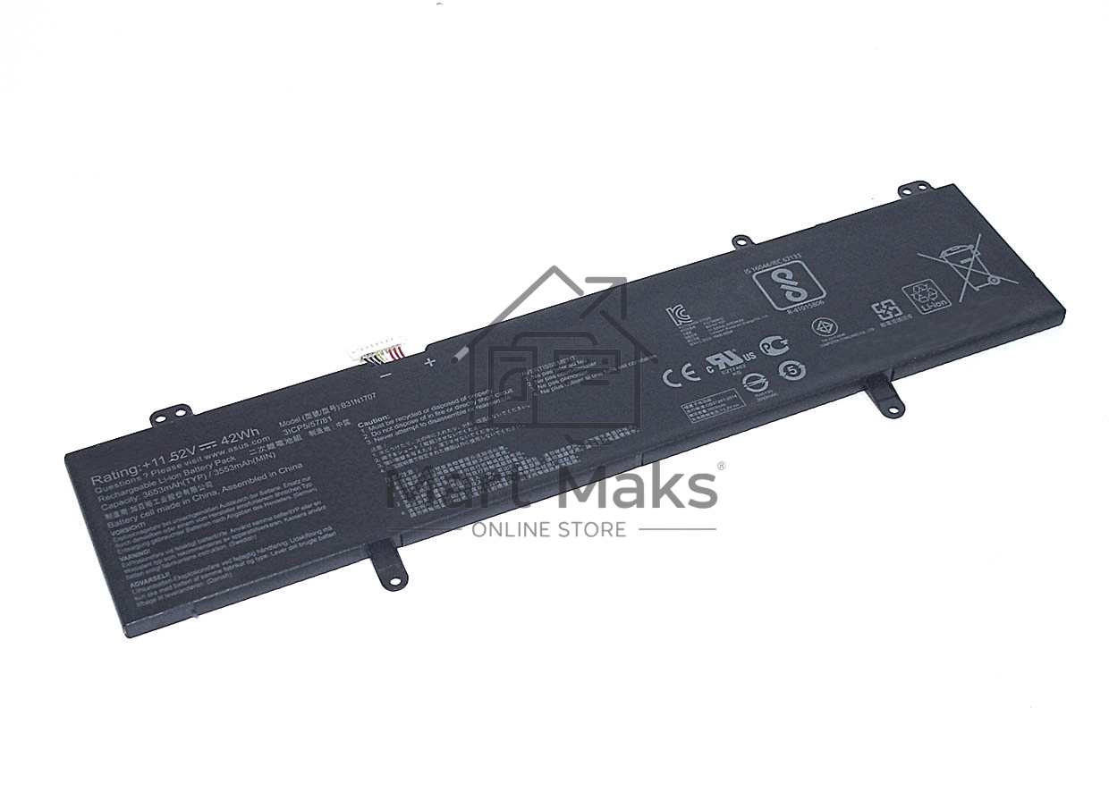 Аккумуляторная батарея для ноутбука Asus S410UA 11.52V 3650mAh черный Orig