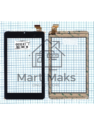 Сенсорное стекло (тачскрин) DP070164-F1 черное