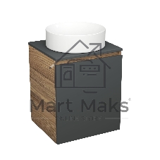 Тумба Bau Dream Blackwood 50 графит, раковина BAU Dream круглая D41