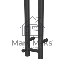 Полотенцесушитель дизайнерский электрический, BAU Stella Gun Grey 8х120, 2 коллектора, 2 крючка, тем