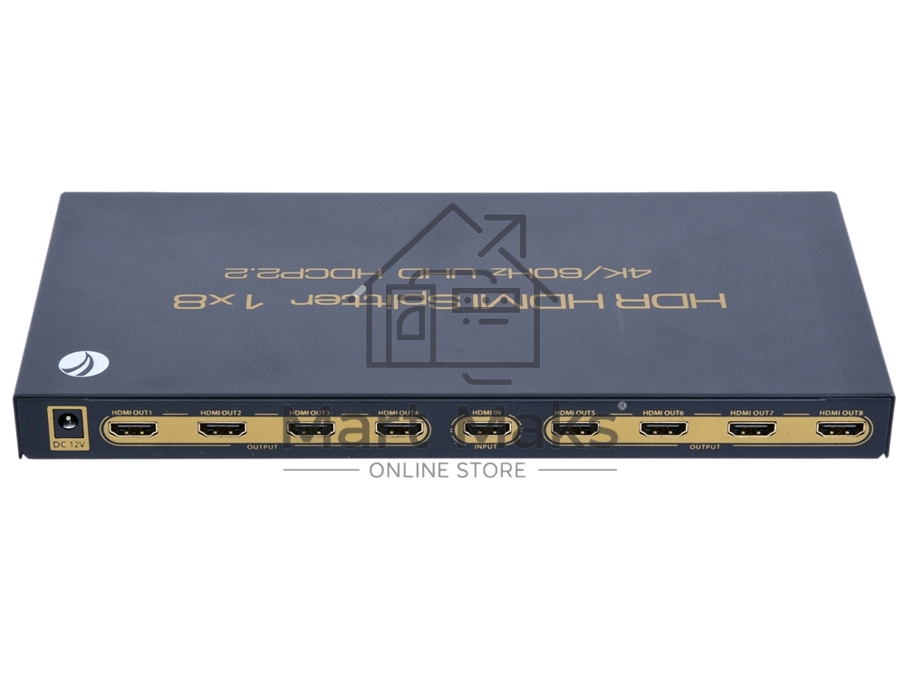Разветвитель VCOM HDMI Spliitter 1=>8 2.0v, <DD428>