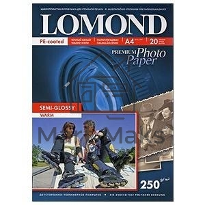 Фотобумага ПРЕМИУМ для стр.печати LOMOND 250 г/м2 односторонняя Semi-Glossy Warm 10х15см(20л)