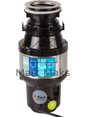 Измельчитель пищевых отходов Bort MASTER ECO (91275752) Число ступеней измельчения 2 ; Система шумоизоляции Да ; Мощность 390 Вт; Объем камеры 1000 мл; Материал камеры Металл ; Система защиты от перегрузки и заклинивания; Скорость холостого хода 2600 об/м