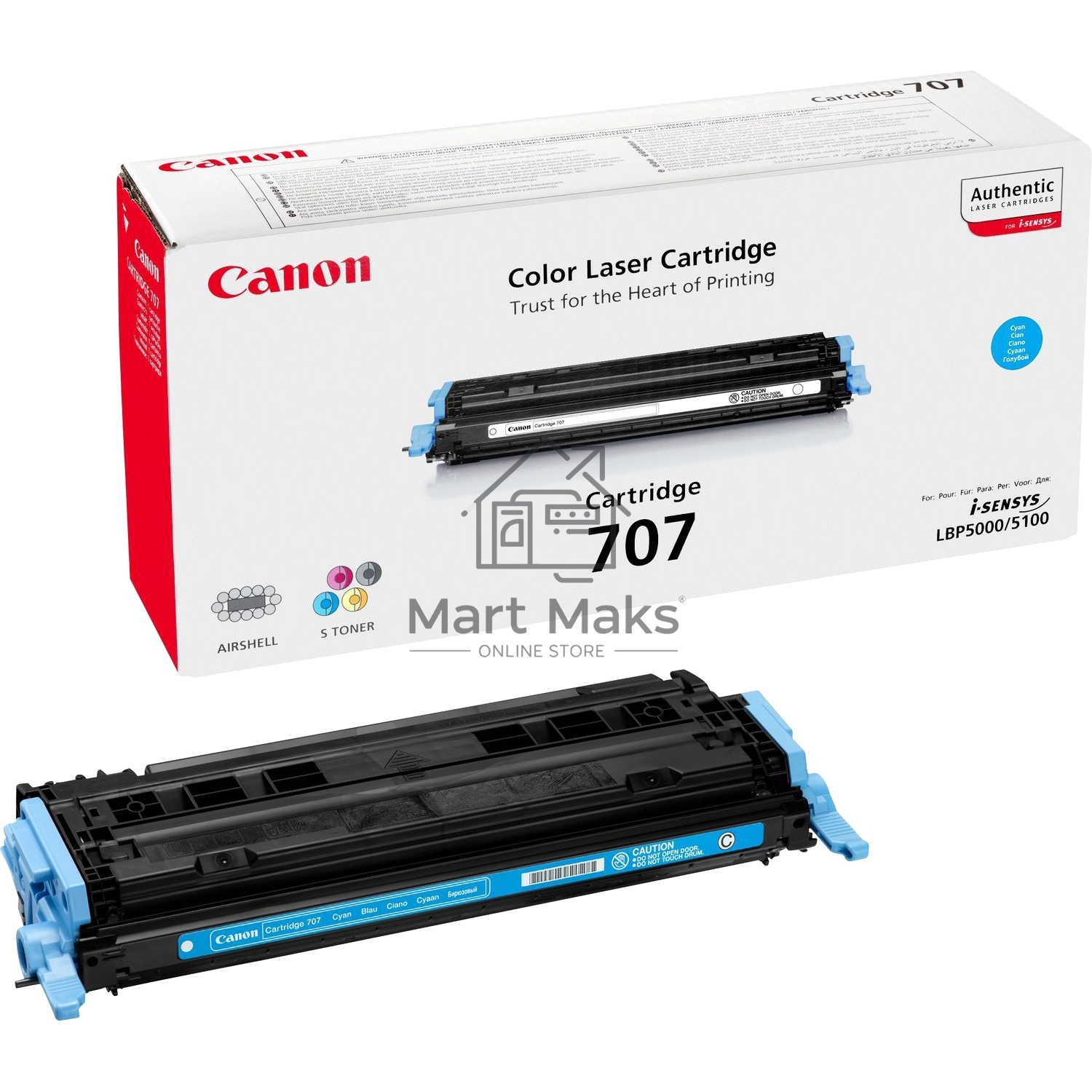 Картридж лазерный Canon 707C (9423A004) голубой (2000 стр.) для LBP 5000/5100