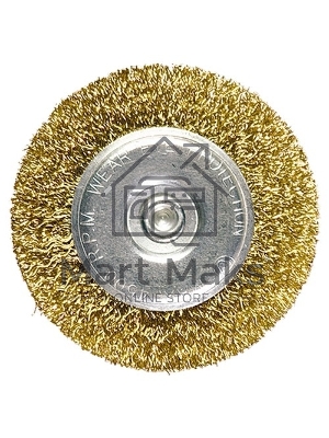 Щетка для дрели Matrix 40 мм, плоская со шпилькой, латунированная витая проволока