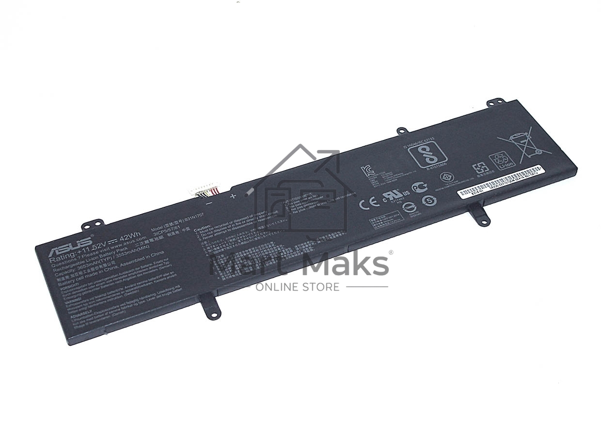 Аккумуляторная батарея для ноутбука Asus S410UA 11.52V 3650mAh черный Orig