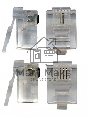 Коннектор RJ12 Lanmaster д/кабеля 6-ти контактный, 100 шт.