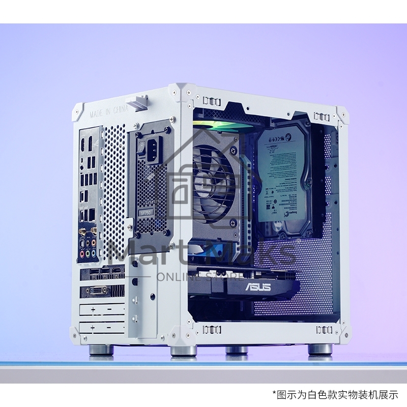 Корпус без блока питания Case JONSBO C6-ITX, Micro-Tower, no fan, 1xUSB-A 3.0 + 1xUSB-C 3.1, mDTX, mITX White