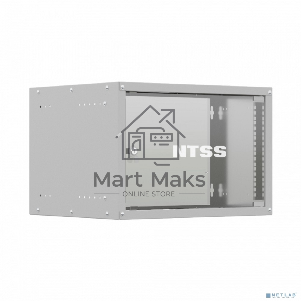 Шкаф коммутационный NTSS Lime (NTSS-WL6U5560GS) настенный 6U 550x600 мм пер. дв.стекл несъемн. бок. пан. 30 кг серый 110 град. IP20 сталь