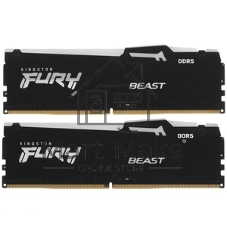 Оперативная память Kingston Fury Beast RGb, DDR5, 32Gb (2x16 Gb), 6000 MHz, CL30, радиатор, RGb, черный