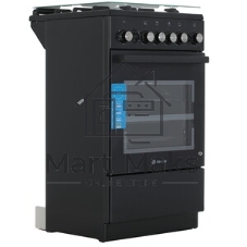 Плита Газовая De Luxe 5040.40г (кр) ЧР-015 черный (стеклянная крышка) реш.чугун