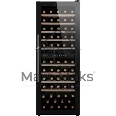 Винный холодильник Weissgauff WWC-77 DB DualZone черный, 2 отсека, 77 бут., класс G