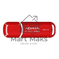 Флешка USB ADATA UV150 (AUV150-64G-RRD), 64Gb, USB 3.0, R/W 100/30, красный