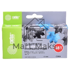 Картридж струйный Cactus CS-CLI481XXLC голубой (12мл) для Canon Pixma TR7540/TR8540/TS6140/TS8140 Картридж струйный Cactus CS-CLI481XXLC голубой (12мл) для Canon Pixma TR7540/TR8540/TS6140/TS8140